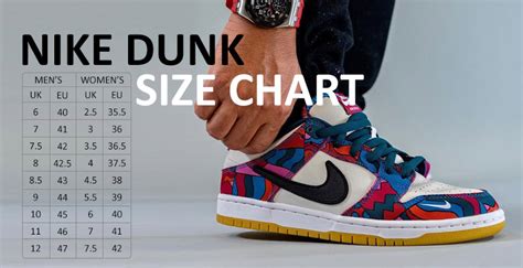 Nike dunk women size chart